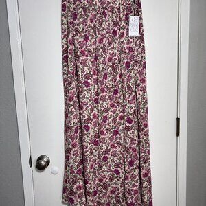 Patrons of Peace NWT Floral Slit Front Maxi Skirt Women's Size Large